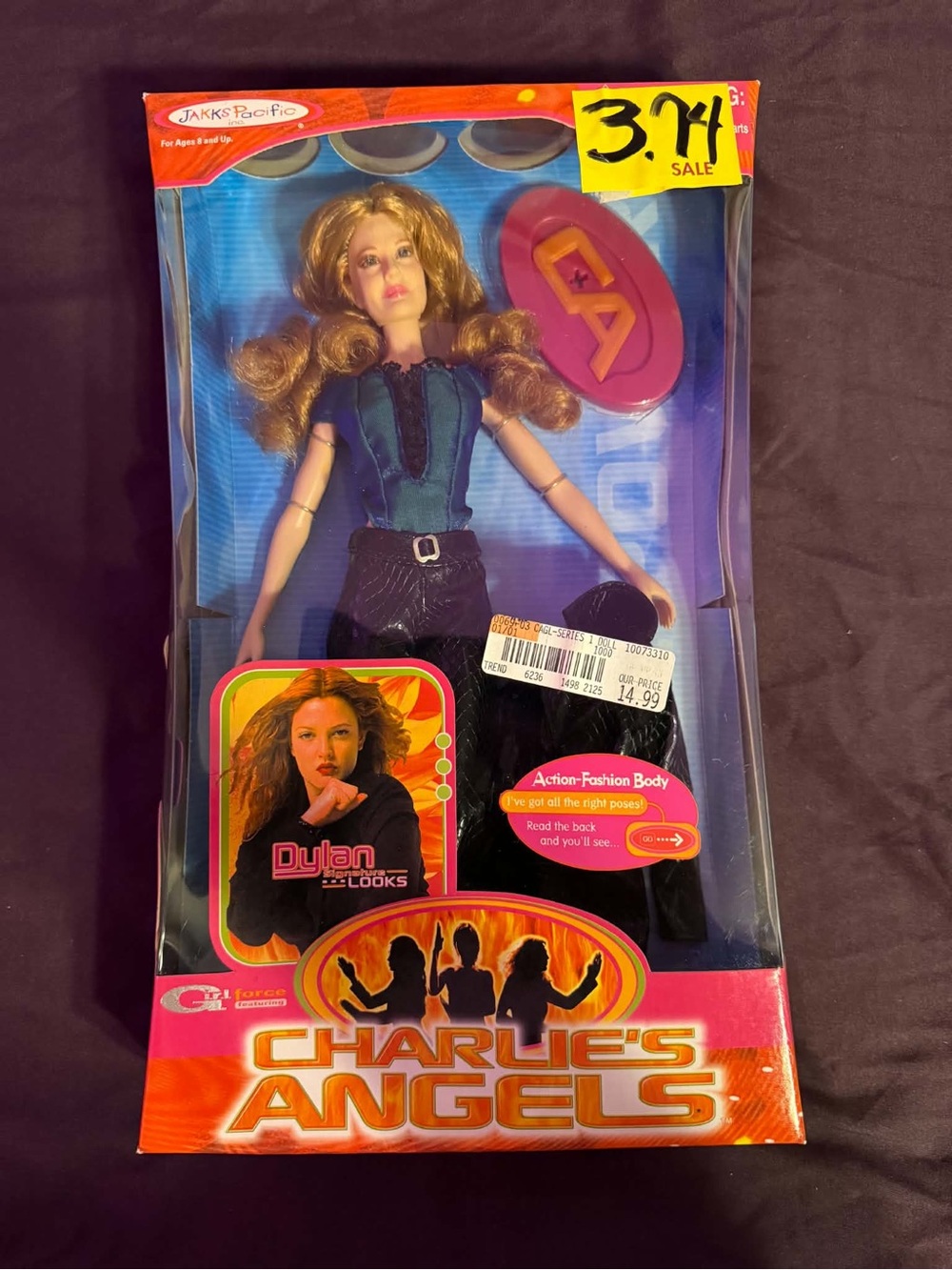 Jakks Pacific Charlies Angels Dylan (Drew Barrymore) Doll NIB 2000 Television